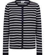 Saint Tropez Milasz Striped Cardigan Kvinde Nightsky Ice Stripe Cardig...