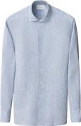 ETON Contemporary Fit Light Blue Solid Plain Weave Linen Shirt Mand Bl...