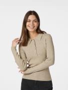 Neo Noir Panama Knit Blouse Kvinde Beige Melange Sweaters Str 40 - hos...