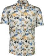 Lindbergh Printed Cotton/linen Shirt S/S Mand Hvid Kortærmede Skjorter...