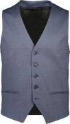 Lindbergh Structure Stretch Waistcoat Mand Blå Veste Str 46 - hos Maga...