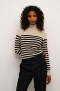 Kaffe Kalizza Striped Roll Neck Kvinde Feather Gray Mel./Black Rullekr...