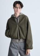 MANGO Gathered Bomber Jacket Kvinde Beige - Khaki Overgangsjakker Str ...