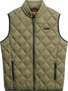 Superdry Diamond Quilt Fuji Lite Gilet Mand Dusty Olive Green Overgang...