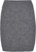 HUNKØN Adriana Knit Skirt Kvinde Grey Melange Korte Nederdele Str L - ...