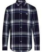 Wrangler 1_PKT_Shirt Large_Indigo_Plaid Mand Blue Langærmede Skjorter ...