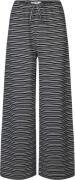 Oval Square Steffi Pants Kvinde Black / Off White Stripe Bukser Med Br...