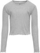 ONLY Kogcarlotta L/S TOP JRS Str 122/128 - Grå Toppe Denim hos Magasin