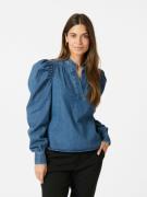 Neo Noir Rosslyn Denim Blouse Kvinde Blue Langærmede Bluser Str 40 Den...