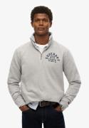 Superdry Athletic ESS Half ZIP Mand Grey Marl Sweatshirts Str S - hos ...