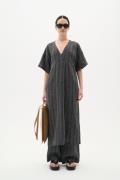 InWear Solinaiw Dress Kvinde Black Stripe Maxi Kjoler Relaxed Fit Str ...