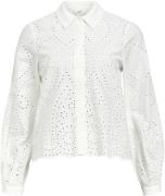 Object Objbitten L/S RE Shirt Noos Kvinde Cloud Dancer Skjorter Regula...