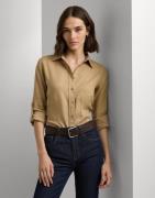 Lauren Ralph Lauren Tissue Linenshirt Kvinde Birch Tan Skjorter Str L ...