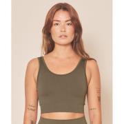 Moonchild Yoga Wear Soft Rib Seamless Crop Top Kvinde Olive Tanktoppe ...