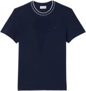 Lacoste Teeshirt Mand Blå Kortærmede T-shirts Str L - hos Magasin