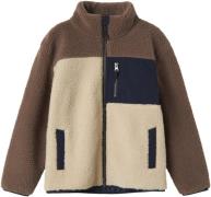 Name It Nkmmonico Teddy Jacket Block Str 128 - Fog Fleece Polyester ho...