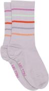 Melton Slim Stripes Socks Str 23/26 - Cloud Lilac Strømper hos Magasin