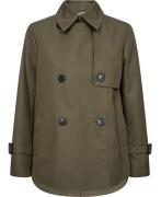 Weekend Max Mara Waterrepellent Biglia Short Trench Coat Kvinde Kaki O...