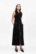 Ganni Bonded Crepe Long Skirt Kvinde Black Maxi Nederdele Str 34 - hos...