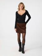 Neo Noir Hemie Imitated Suede Skirt Kvinde Brown Korte Nederdele Str 4...