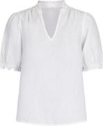 Neo Noir Odesa Linen Blouse Kvinde White Kortærmede Bluser Str 40 - ho...