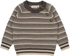 PETIT PIAO Oneck Light Nordic Knit Sweater Kvinde Earth Brown/dark Swe...